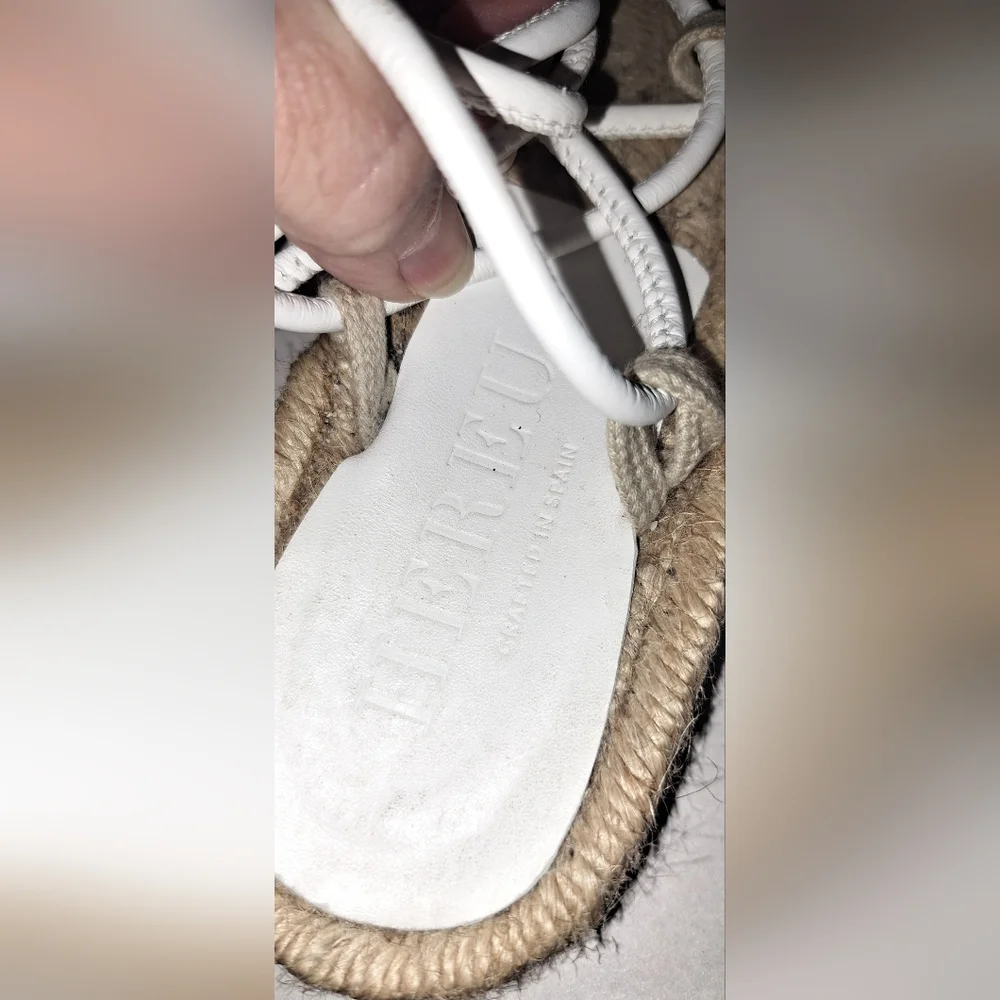 HEREU LACE TIE UP ESPADRILLES 35 (5)  Flats Beach Summer Designer Made In Spain